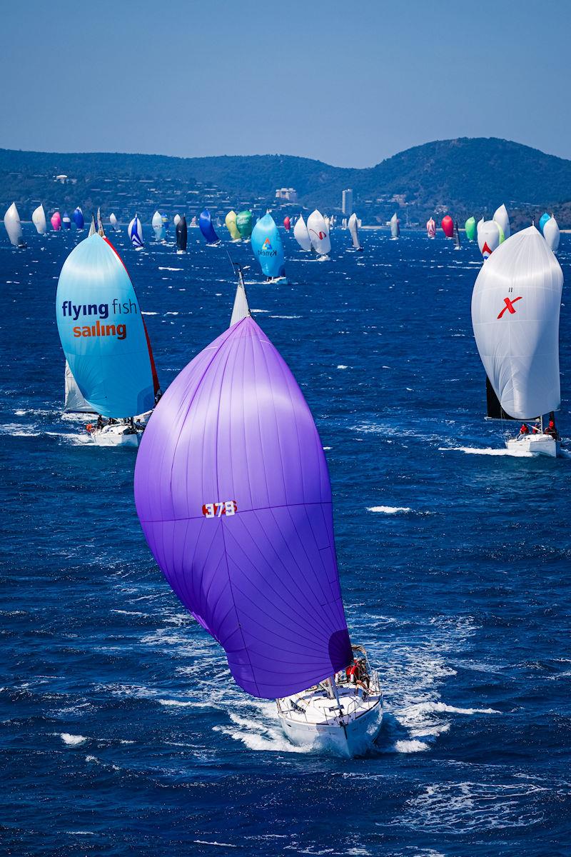 A sea of spinnakers on day 1 of Hamilton Island Race Week photo copyright Salty Dingo taken at Hamilton Island Yacht Club and featuring the IRC class