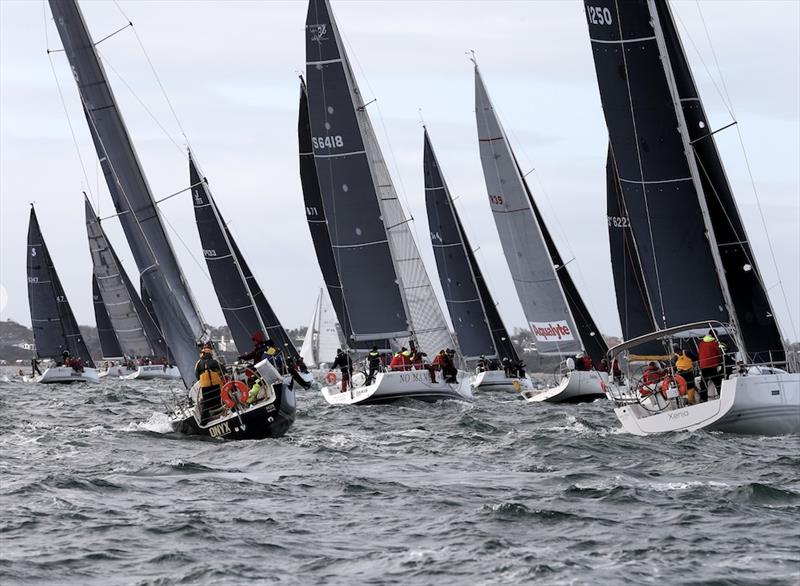 47 yachts from around the bay at the start - 2022 Winter Series photo copyright Dave Hewison taken at Ocean Racing Club of Victoria and featuring the IRC class