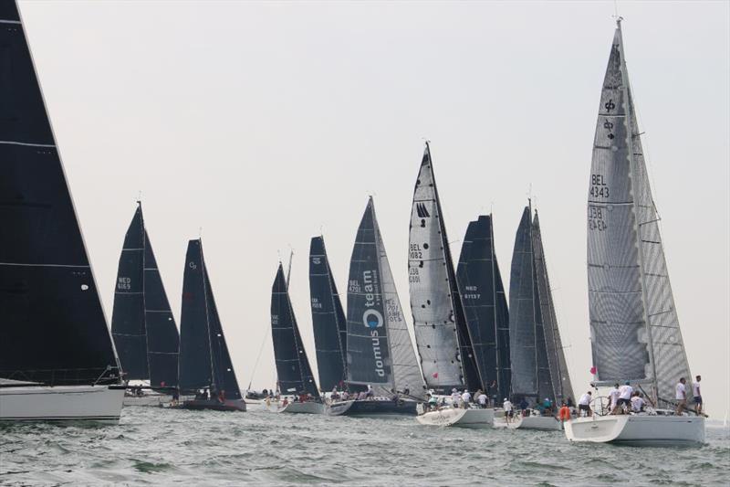 A busy start line for Class One on day 1 of the IRC European Championship photo copyright Ineke Peltzer taken at  and featuring the IRC class