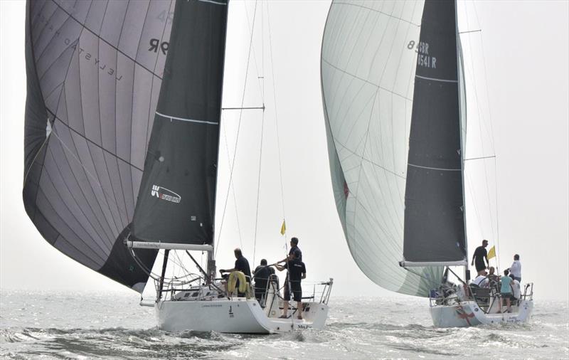 J/109s Majic and Jolly Jack Tar enjoy a duel in IRC Two on day 1 of the IRC European Championship photo copyright Ineke Peltzer taken at  and featuring the IRC class