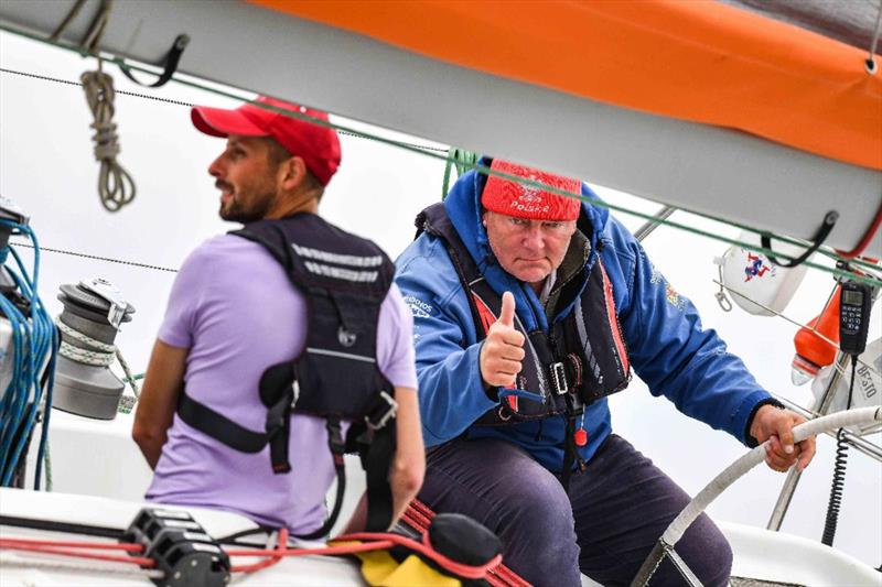 Thumbs up from Kuba Szymanski who was racing Two-Handed with Adrian Kucmin - photo © James Tomlinson / RORC