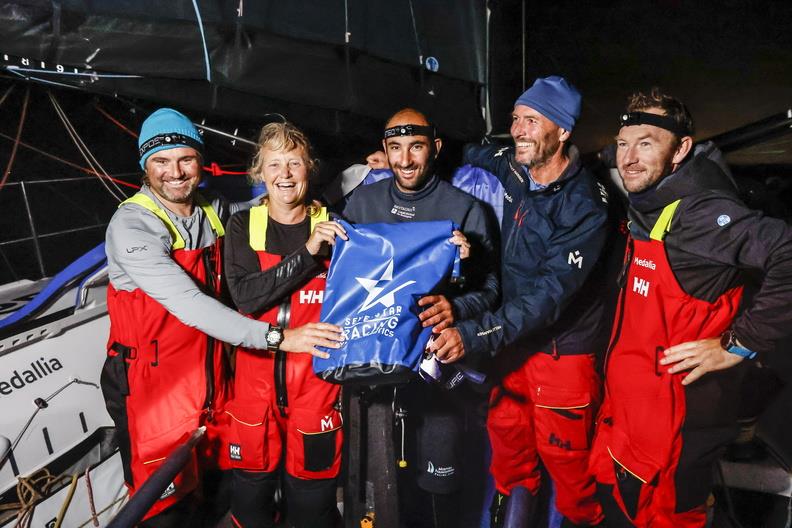 Pip Hare's IMOCA Medallia: Team: Nick Bubb, Pip Hare, Ben Schwartz, Paul Larsen, Kevin George - Sevenstar Round Britain & Ireland Race - photo © James Tomlinson / RORC