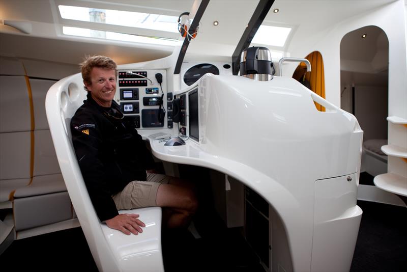 Jean-Pierre Dick at the chart-table of his JP54 - Global Solo Challenge photo copyright Ivor Wilkins taken at  and featuring the IRC class