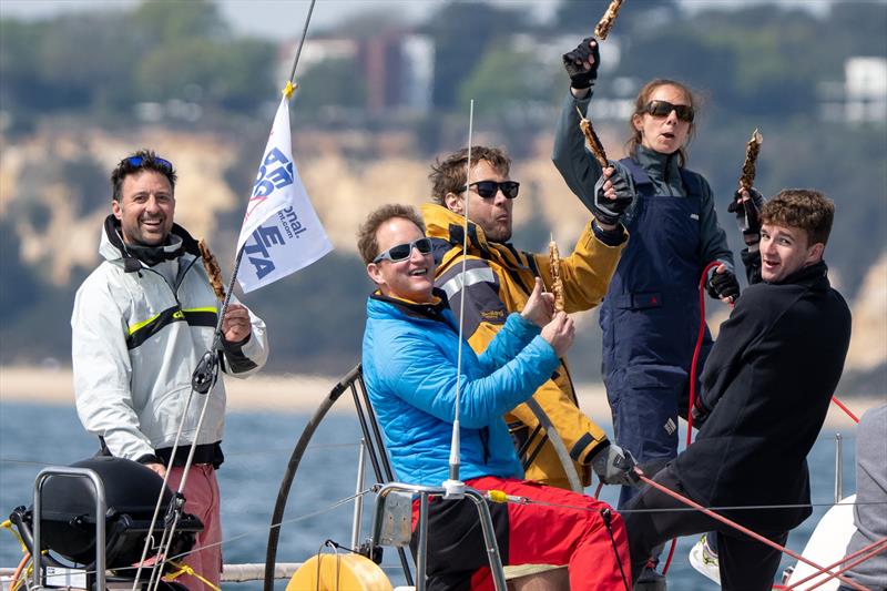 The International Paint Poole Regatta Canford Cup is presented to Ed Wilton and the crew of 'Who's Next' photo copyright Ian Roman / www.ianroman.com taken at Royal Motor Yacht Club, England and featuring the IRC class