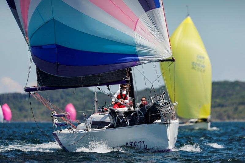 Katherine Cope's British Sun Fast 3200 Purple Mist - first all-woman double-handed team photo copyright Paul Wyeth / pwpictures.com taken at Royal Ocean Racing Club and featuring the IRC class