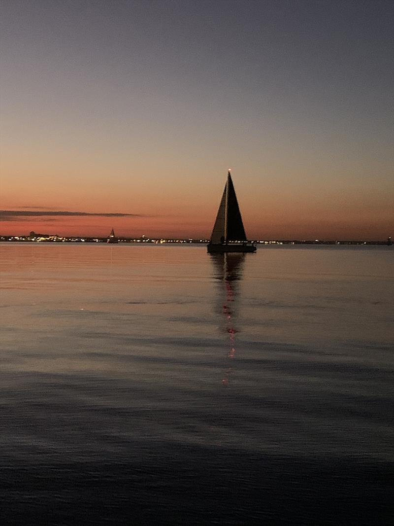 Sunrise on Port Phillip Bay after a long night - ORCV Overnight Challenge  photo copyright Jeff Sloan taken at  and featuring the IRC class