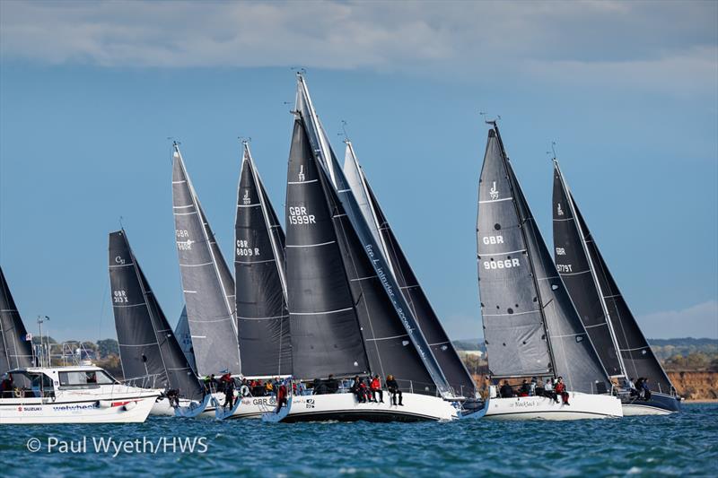 IRC One and Two start during 2022 Hamble Winter Series week 4 photo copyright Paul Wyeth / HWS taken at Hamble River Sailing Club and featuring the IRC class