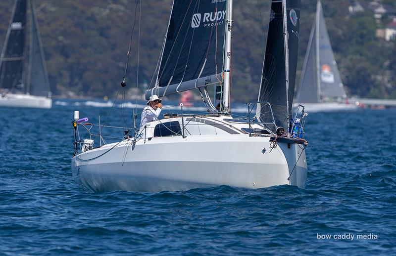 Two hander Transcendence heads down Harbour photo copyright Bow Caddy Media taken at Cruising Yacht Club of Australia and featuring the IRC class