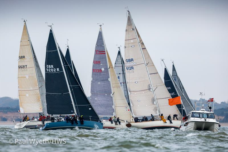 IRC Three start during 41st Hamble Winter Series - Week 6 photo copyright Paul Wyeth / www.pwpictures.com taken at Hamble River Sailing Club and featuring the IRC class