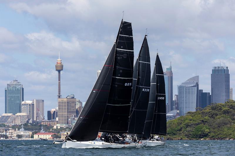 Lining up for the Lion Island Race start photo copyright Andrea Francolini taken at Middle Harbour Yacht Club and featuring the IRC class