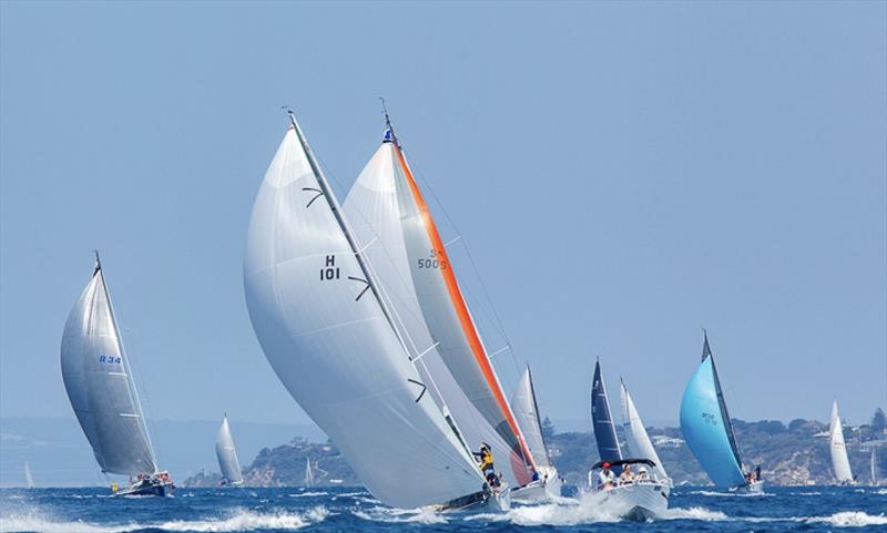 Port Philip Bay will be a sight to behold as the fleet sets their colourful kites for the start of the 50th Anniversary Melbourne to Hobart Yacht photo copyright Steb Fisher taken at Ocean Racing Club of Victoria and featuring the IRC class