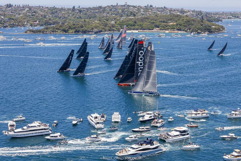 Start of the 2022 Rolex Sydney Hobart Yacht Race photo copyright Carlo Borlenghi / ROLEX taken at Cruising Yacht Club of Australia and featuring the IRC class