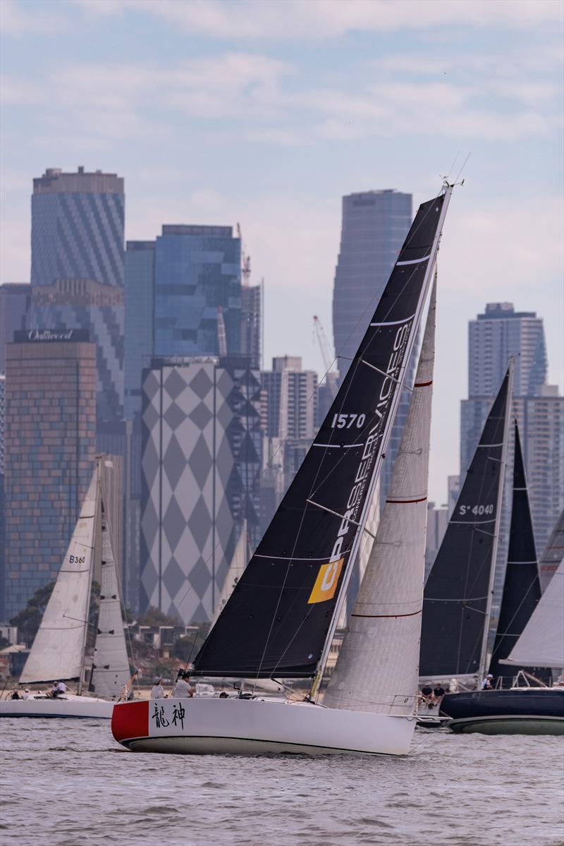 Ryujin set a cracking pace in the Cock of the Bay Yacht Race on Port Philip Bay today - photo © Michael Currie