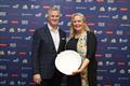 Volunteer of the Year Delma Dunoon presented by ORCV Commodore Cyrus Allen (left) © Steffen Pedersen