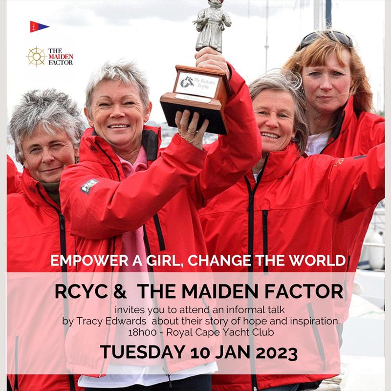 Join Tracy Edwards for The Maiden Factor talk photo copyright Royal Cape Yacht Club taken at Royal Cape Yacht Club and featuring the IRC class