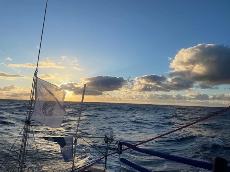 From on board Purple Mist - Kate Cope & Claire Dresser - Sun Fast 3200 Purple Mist (GBR) during the 2023 RORC Transatlantic Race - photo © Kate Cope & Claire Dresser