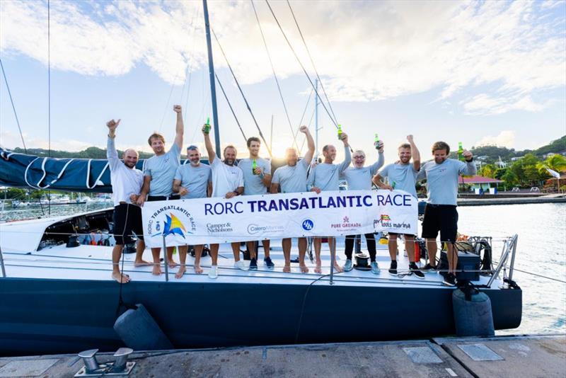 “For me this is probably the most amazing race I have done; downhill all the way; fast paced and non-stop,` Eric de Turckheim - NMYD 54 Teasing Machine (FRA) - RORC Transatlantic Race photo copyright Arthur Daniel/  RORC taken at Royal Ocean Racing Club and featuring the IRC class