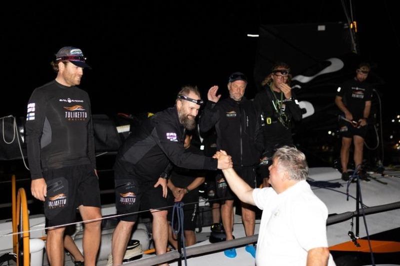 A warm welcome on the dock at Camper & Nicholsons Port Louis Marina, Grenada for the team on Infiniti 52 Tulikettu (FIN) - photo © Arthur Daniel / RORC