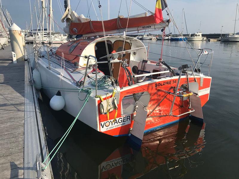 Edouard de Keyser's boat, SolarWind photo copyright Edouard de Keyser / Global Solo Challenge taken at  and featuring the IRC class