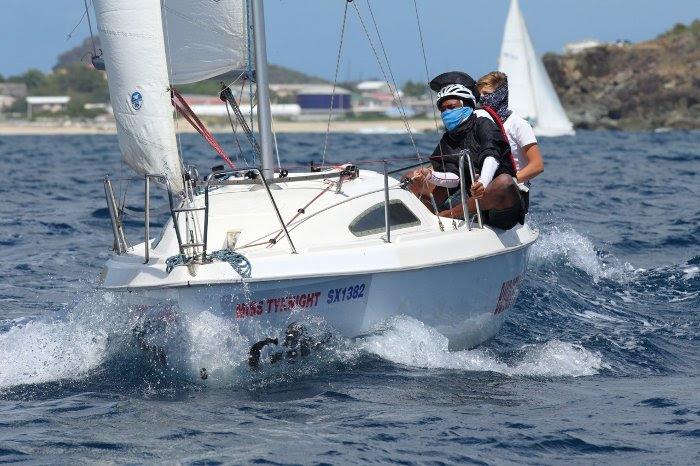 Jordan Pieterse leads a team of SMYC junior sailors racing in the 2022 St. Maarten Heineken Regatta on the Sun Fast 20s that will be used for the Next Generation Challenge - photo © Tim Wright / www.photoaction.com