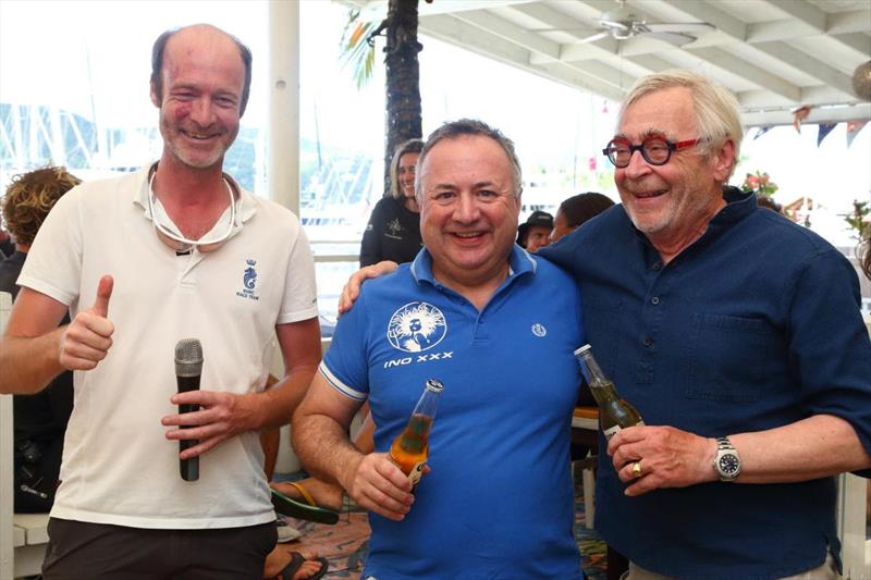 RORC PRO Stefan Kunstmann, RORC Commodore James Neville racing Ino XXX and Vice Commodore Eric de Turckheim racing Teasing Machine on Day Two of the RORC Nelson's Cup Series in Antigua - photo © Tim Wright / www.photoaction.com