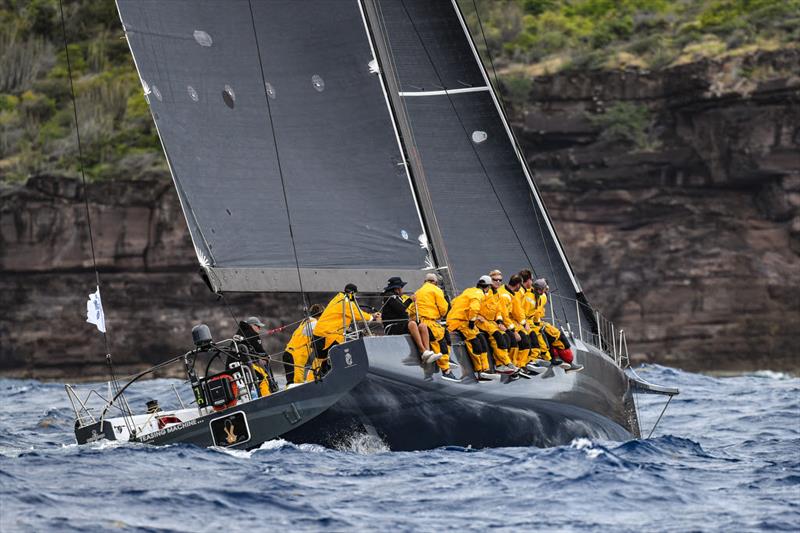 RORC Vice Commodore Eric de Turckheim's NMD54 Teasing Machine (FRA) starts the 14th RORC Caribbean 600 photo copyright James Tomlinson taken at Royal Ocean Racing Club and featuring the IRC class