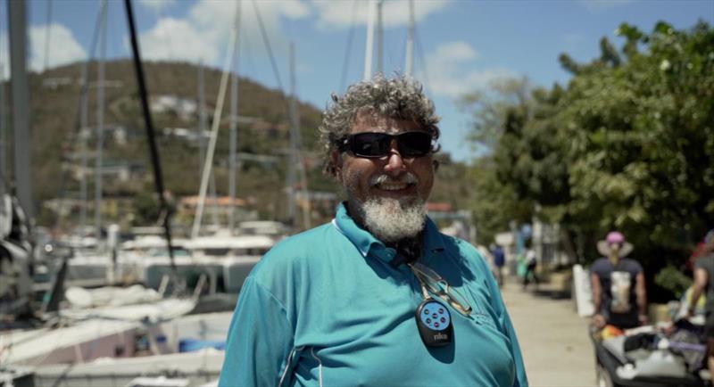 Australian Guy Chester is ready to race at the BVI Spring Regatta & Sailing Festival on his 46' Crowther designed trimaran Oceans Tribute photo copyright BVISR taken at Royal BVI Yacht Club and featuring the IRC class