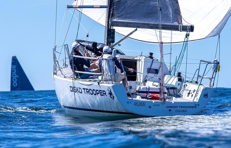 Disko Trooper Contender Sailcloth had a great race with Mistral - Pittwater to Coffs Harbour Yacht Race photo copyright Bow Caddy Media taken at Royal Prince Alfred Yacht Club and featuring the IRC class