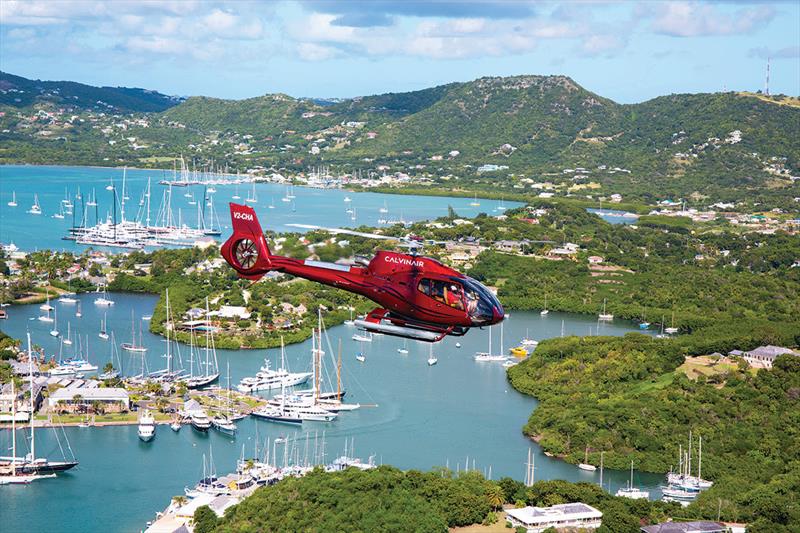 Antigua Sailing Week and CalvinAir get high above the Caribbean sea with an adrenaline filled aerial chase - photo © Antigua Sailing Week