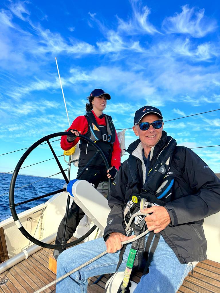 Lillian Stewart at the helm of White Spirit - 2023 Melbourne to Port Fairy Yacht Race - photo © Cyrus Allen