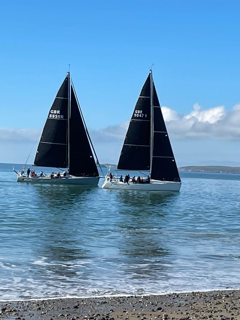 Mojito and Jackknife heading for the first mark during the ISORA 2023 Welsh Coastal Race in Pwllheli  - photo © Karen Cartwright