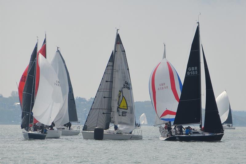 Quokka leads IRC 3 during the Warsash Spring Championships Second Weekend photo copyright Peter Bateson taken at Warsash Sailing Club and featuring the IRC class