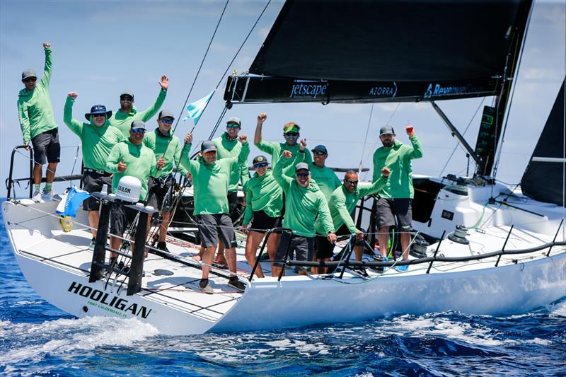 John Evans & Trey Sheehan's TP52 Hooligan Racing (USA) after the Peters & May Round Antigua Race photo copyright Paul Wyeth / www.pwpictures.com taken at Antigua Yacht Club and featuring the IRC class