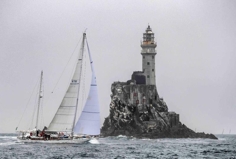 Stormvogel rounds the Fastnet Rock in the 2021 Rolex Fastnet Race - photo © Kurt Arrigo / Rolex