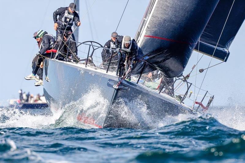 Owner Michael Berghorn brings a second professional on board to reinforce his `Halbtrocken 4.5` crew photo copyright Christian Beeck / Kieler Woche taken at Kieler Yacht Club and featuring the IRC class