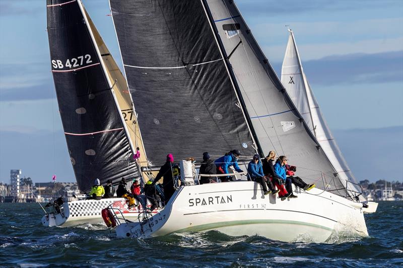 2Xtreme from NSW (left) and Spartan (Tas) go head-to-head - Australian Women's Keelboat Regatta photo copyright Andrea Francolini / AWKR taken at Royal Melbourne Yacht Squadron and featuring the IRC class