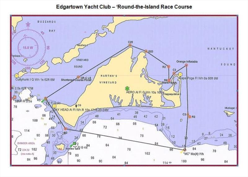 Round-the-Island Race course photo copyright Barby MacGowan taken at Edgartown Yacht Club and featuring the IRC class