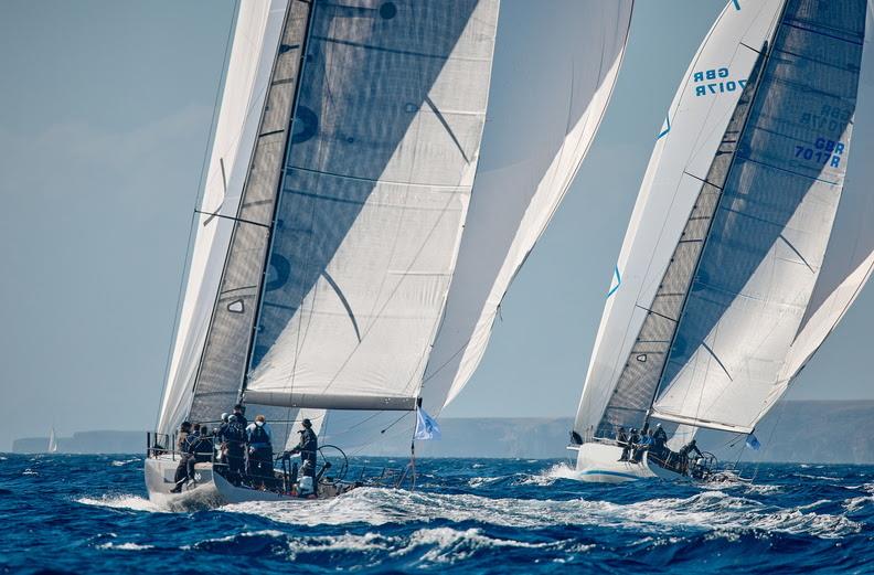 Botin 56 Black Pearl, led by Stefan Jentzsch and Max Klink's Botin 52 Caro line in the RORC Transatlantic Race - photo © James Mitchell / RORC