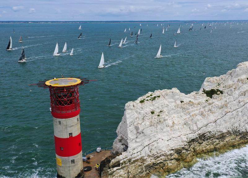 Approaching the Needles during the 2023 Round the Island Race - photo © Paul Wyeth / www.pwpictures.com