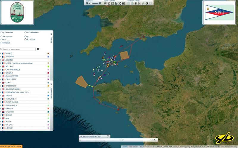 IRC Two-Handed European Championship Race One tracker photo copyright YB Races taken at Royal Ocean Racing Club and featuring the IRC class