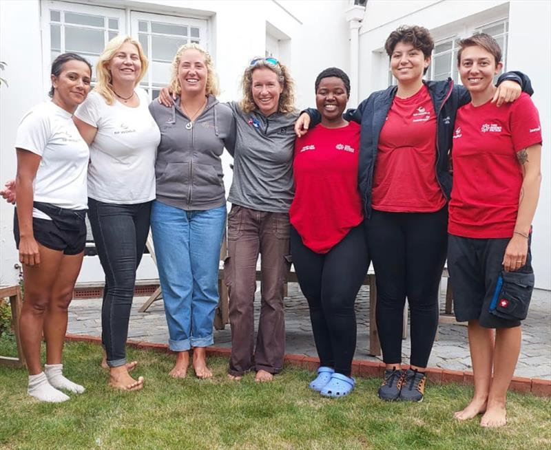 GGR2022 winner Kirsten Neuschäfer gives an inspirational talk to OGR2023 Flyer Class Entry Maiden UK (03)'s crews - photo © The Maiden Factor