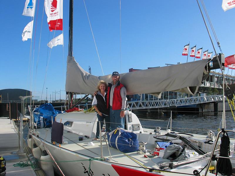 Di and Jon Sayer aboard Ryujin, designed built and raced by Jon in the Osaka Cup 2007 - photo © J Sayer