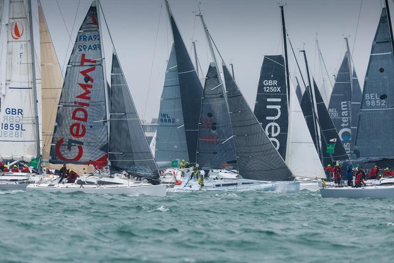 50th Rolex Fastnet Race start - IRC One sets sail photo copyright Paul Wyeth / www.pwpictures.com taken at Royal Ocean Racing Club and featuring the IRC class