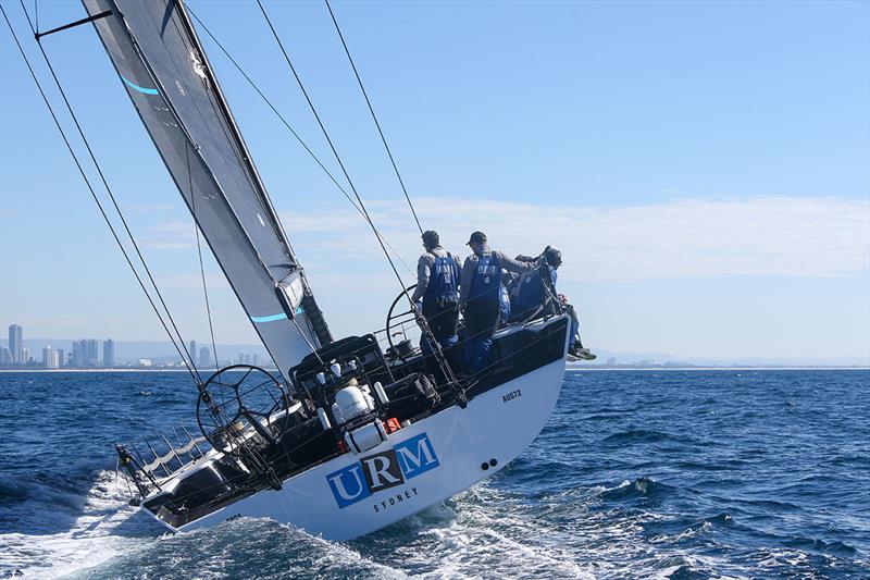 URM Group at the finish line of Noakes Sydney Gold Yacht Race photo copyright Cruising Yacht Club of Australia taken at Cruising Yacht Club of Australia and featuring the IRC class