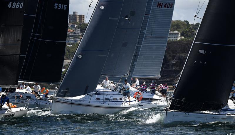 Upwind ar the Sydney Harbour Sprint Series and it does not get any closer - photo © Marg Fraser-Martin