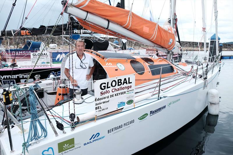 Belgian skipper Edouard de Keyser starts the Global Solo Challenge aboard his Solaire 34 'SolarWind' photo copyright GlobalSoloChallenge taken at  and featuring the IRC class