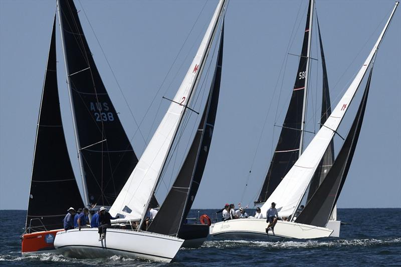 Sydney Harbour Sprint Series Round 1: Division 2 boats go toe to toe up the beat photo copyright Margaret Fraser-Martin taken at Middle Harbour Yacht Club and featuring the IRC class