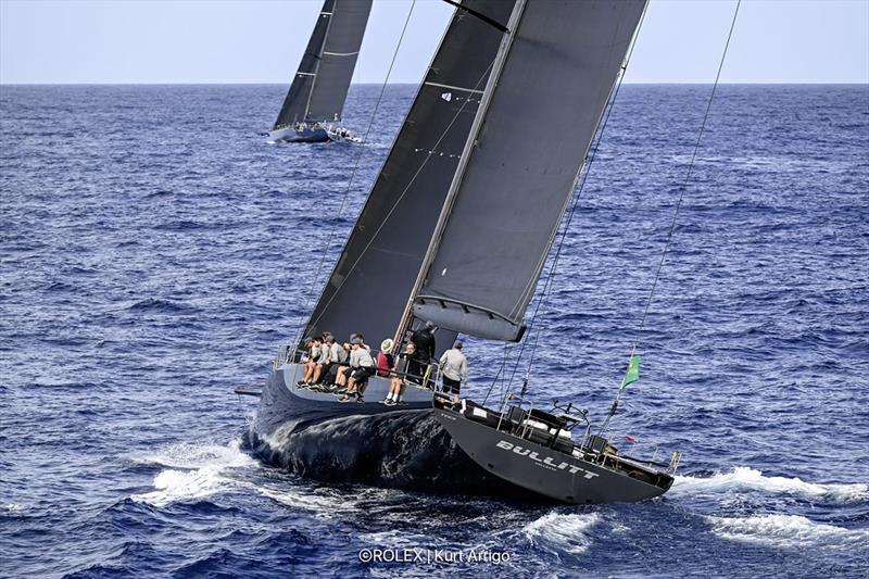 2023 Rolex Middle Sea Race - Leopard 3, Sail no: MON 100, Model: Farr Custom, Skipper: Chris Sherlock, Owner: Leopard 3, Country: MonacoBullitt, Sail no: ITA 1493, Model: Wally 93 Judel / Vrolijk, Skipper: Andrea Recordati, Owner: Andrea Recordati photo copyright Kurt Arrigo taken at Royal Malta Yacht Club and featuring the IRC class