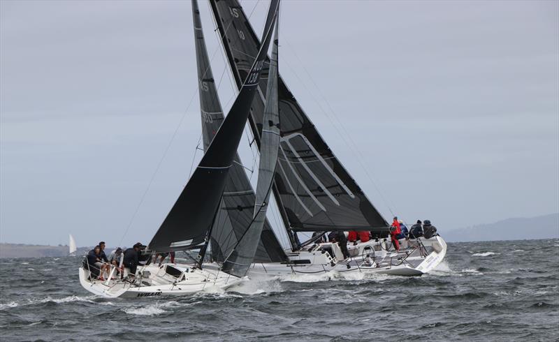 Fork in the Road crosses Cockwomble during the Combined Clubs Harbour Pennant at Royal Yacht Club of Tasmania - photo © Michael Vincent