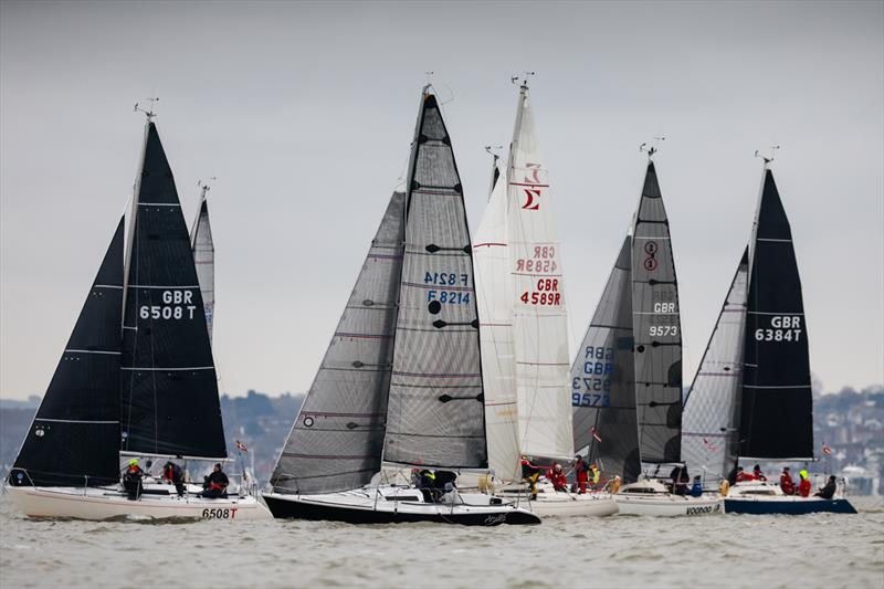 IRC Four start - 42nd Hamble Winter Series - Week 7 - photo © Paul Wyeth / www.pwpictures.com